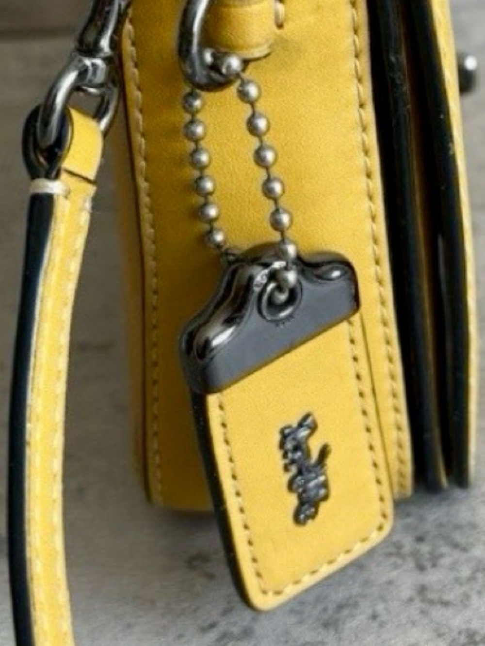 COACH x DISNEY 1941 Dinky Skating Mickey Mouse Yellow CrossBody Leather Bag 3793 - Picture 8 of 14